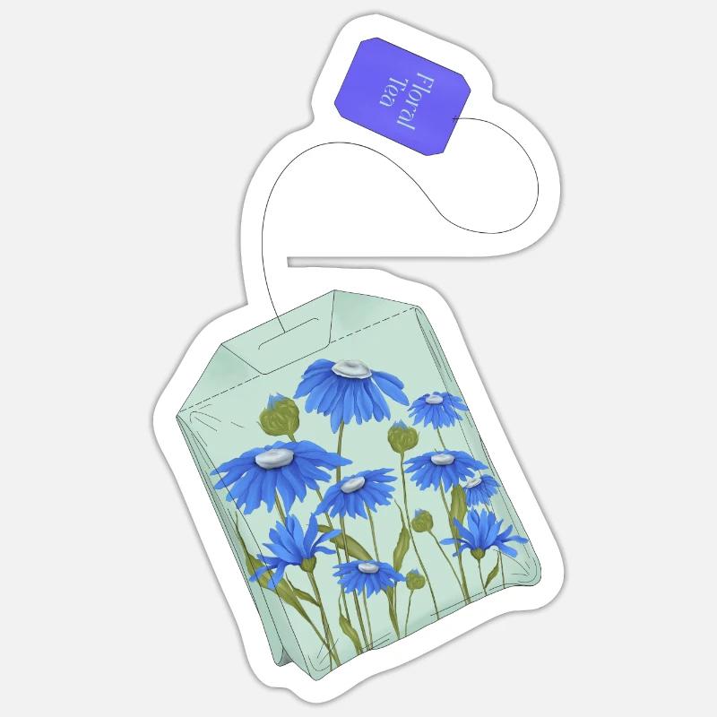 Blumentee Sticker Größe S (10 x 10 cm)