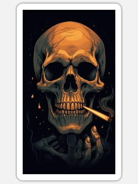 Rauche bis ich sterbe - Sticker Größe S (10 x 10 cm) - Mattweiß