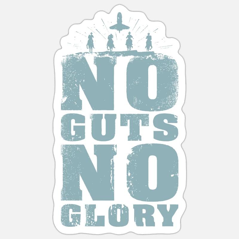 No Guts No Glory (light blue) Sticker size S (10 x 10 cm)