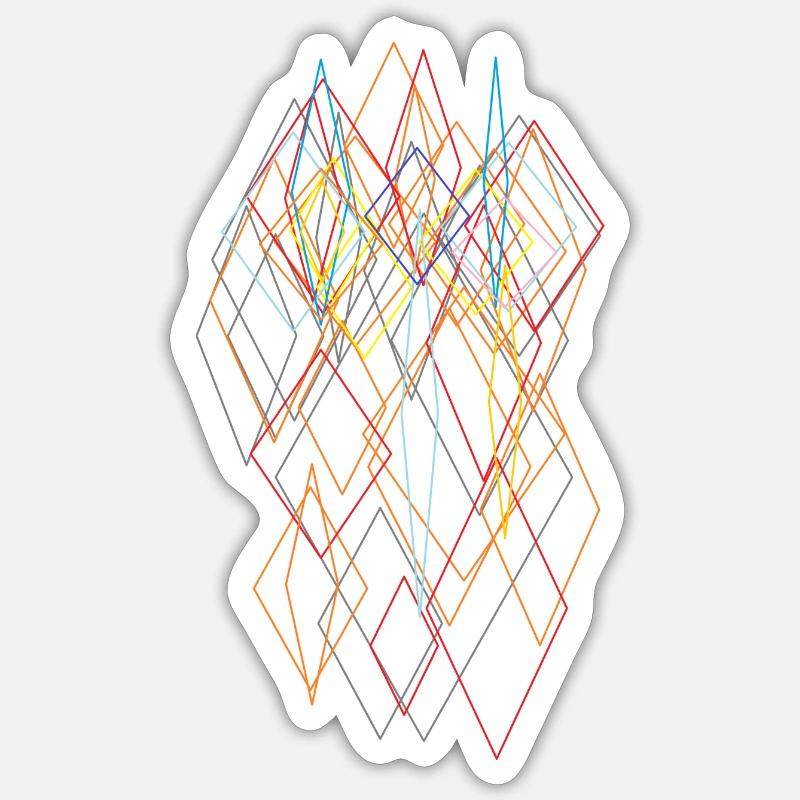 Abstrakt - Sticker Größe S (10 x 10 cm) - Mattweiß