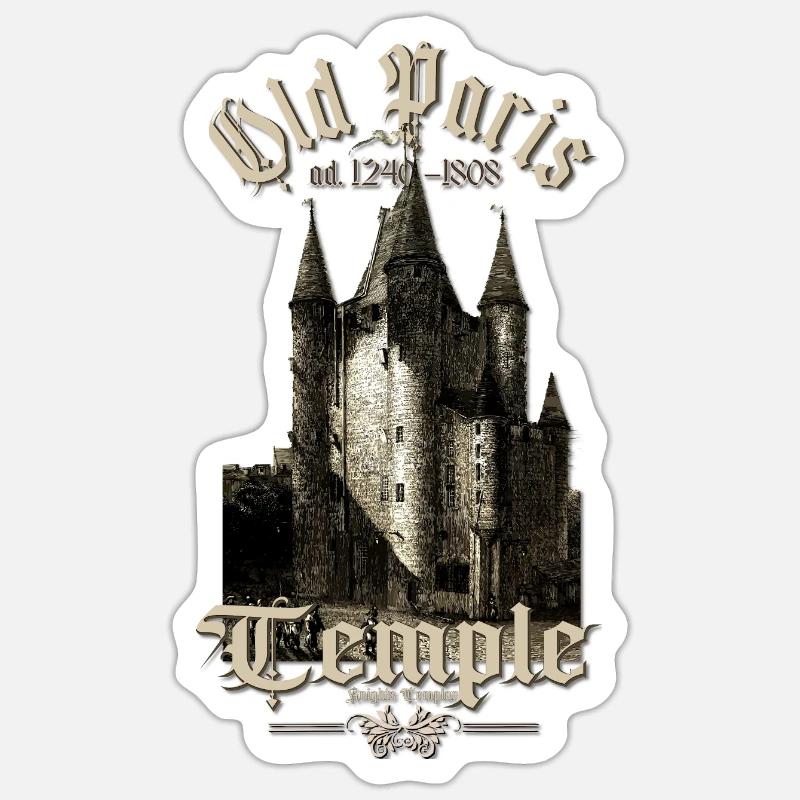 Temple Paris - Sticker taille S (10 x 10 cm) - blanc mat