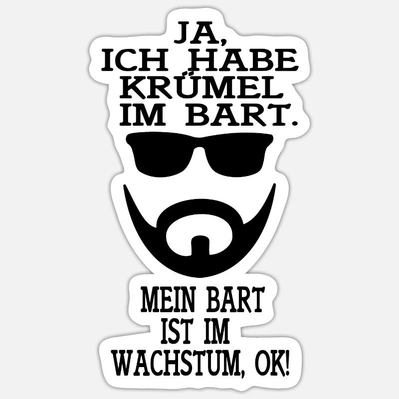 Krümel im Bart Sticker Größe S (10 x 10 cm)