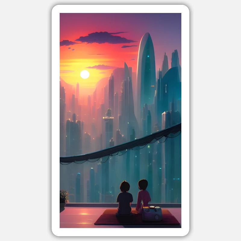 Cosmic reflection - Sticker size S (10 x 10 cm) - white matte