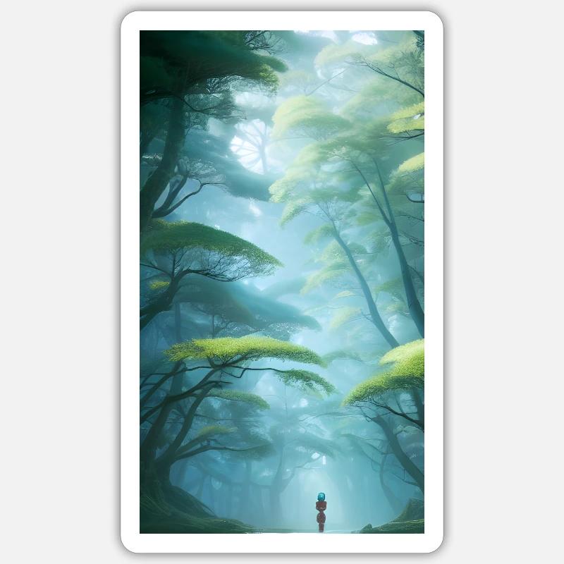 Euphorie mystique de la forêt - Sticker taille S (10 x 10 cm) - blanc mat