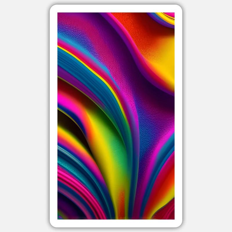 Explosion de couleurs de l’abstraction - Sticker taille S (10 x 10 cm) - blanc mat