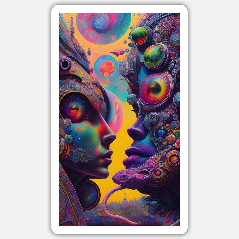 Kaléidoscope Chroma - Sticker taille S (10 x 10 cm) - blanc mat