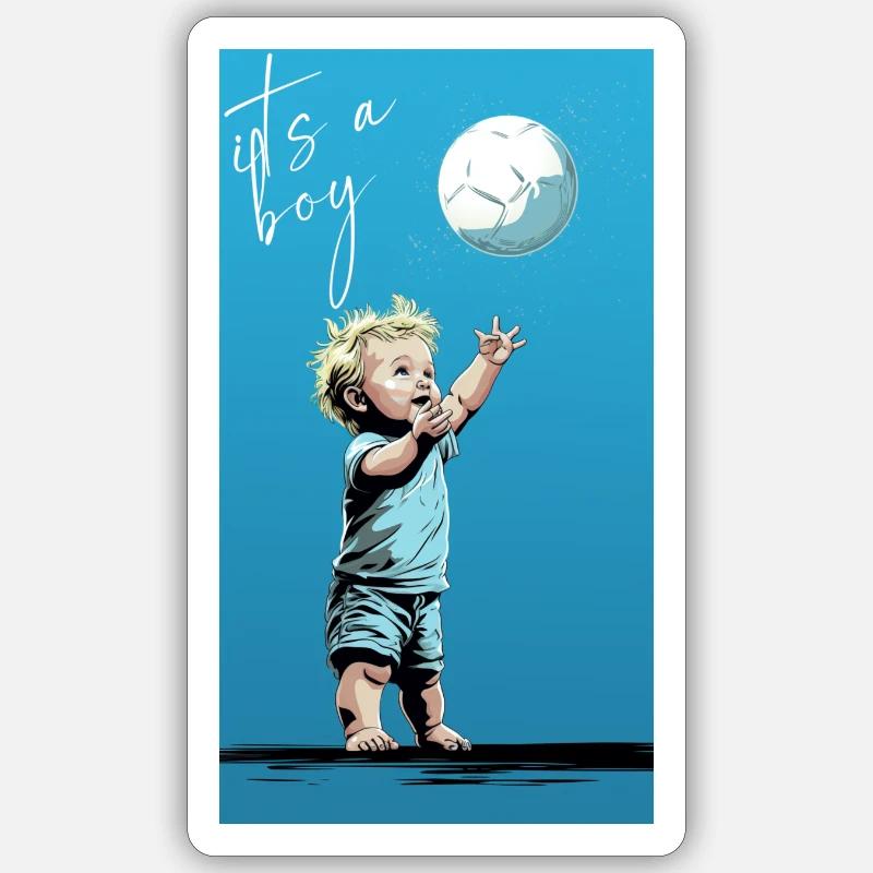 C’est un garçon - Sticker taille S (10 x 10 cm) - blanc mat