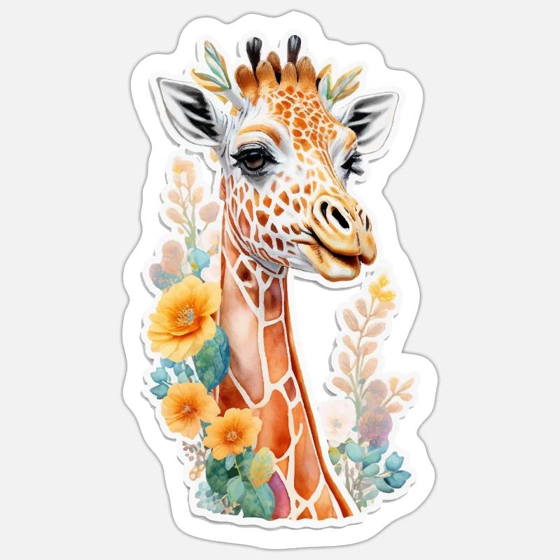 Giraffe - Sticker size S (10 x 10 cm) - white matte