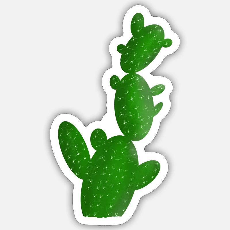 Kaktus - Sticker Größe S (10 x 10 cm) - Mattweiß