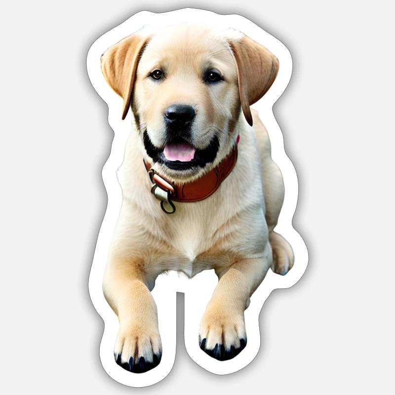 Labrador Retriever - Sticker taille S (10 x 10 cm) - blanc mat