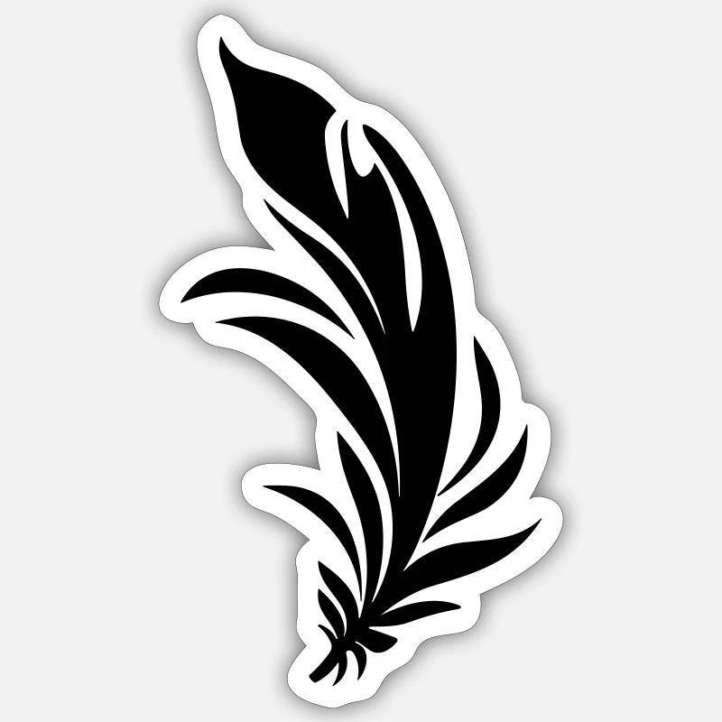 Plume - Sticker taille S (10 x 10 cm) - blanc mat