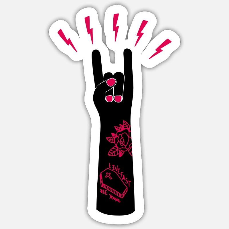Rock ’n’ Roll - Sticker Größe S (10 x 10 cm) - Mattweiß