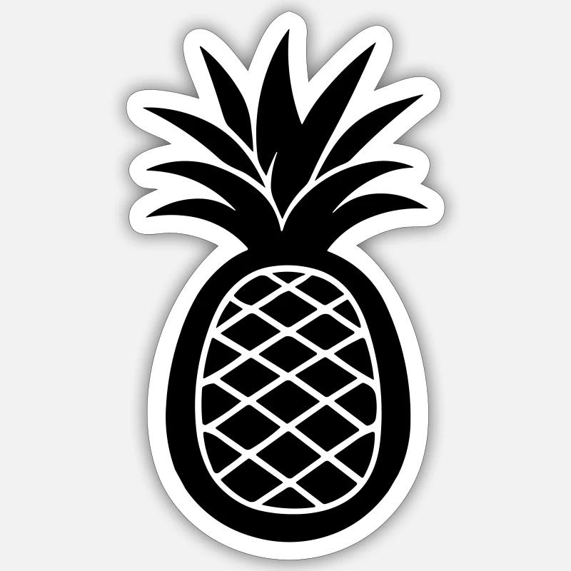 Ananas - Sticker Größe S (10 x 10 cm) - Mattweiß