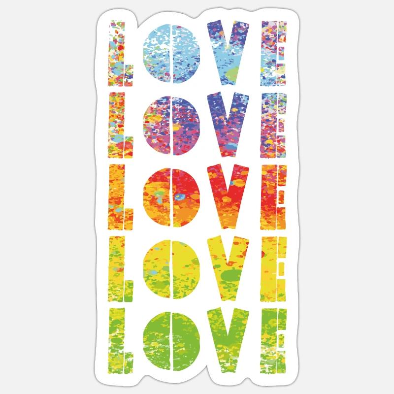LOVE - Sticker Größe S (10 x 10 cm) - Mattweiß