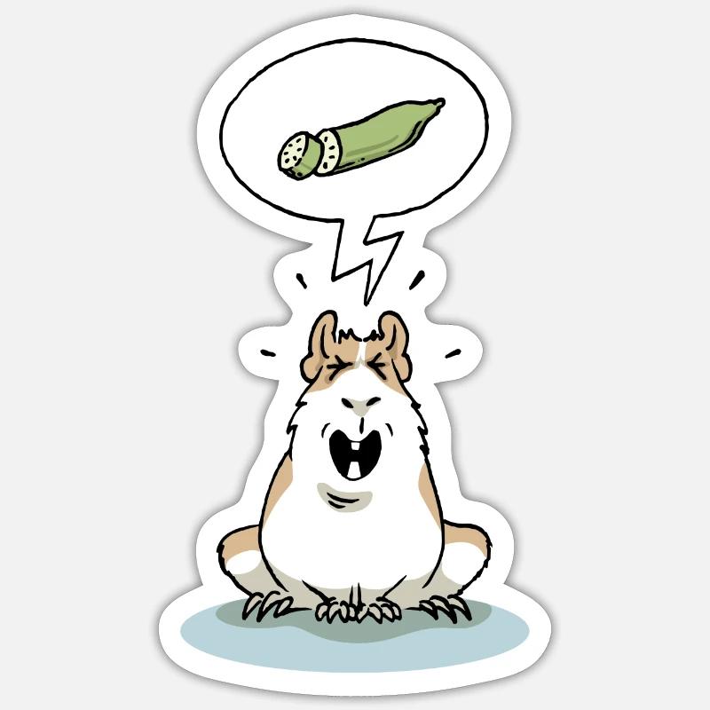 Le cochon d’Inde veut du concombre Sticker taille S (10 x 10 cm)
