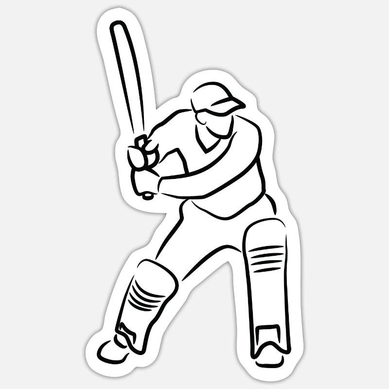 Le gars du cricket - Sticker taille S (10 x 10 cm) - blanc mat