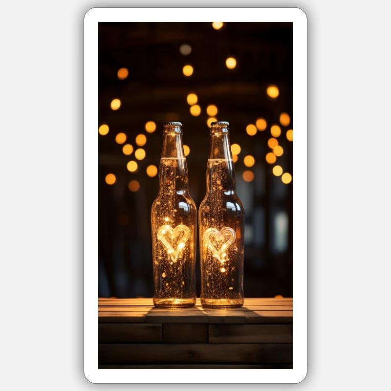 Bierliebe - Sticker Größe S (10 x 10 cm) - Mattweiß