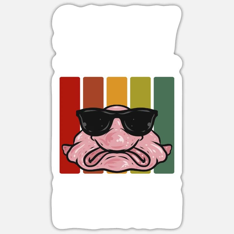 Blobfisch - Sticker Größe S (10 x 10 cm) - Mattweiß