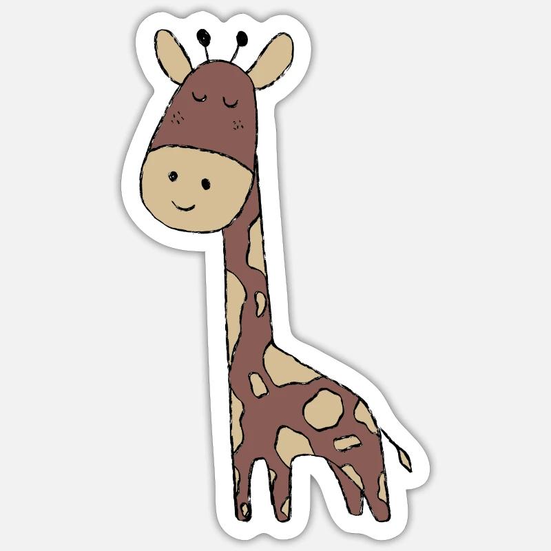 Girafe - Sticker taille S (10 x 10 cm) - blanc mat