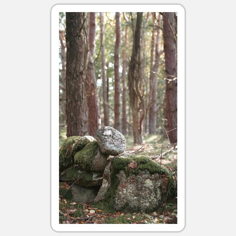 forêt - Sticker taille S (10 x 10 cm) - blanc mat