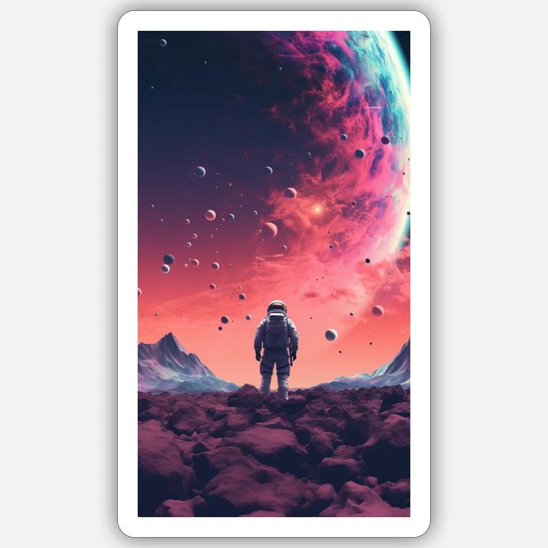 Odyssée de l’espace - Sticker taille S (10 x 10 cm) - blanc mat