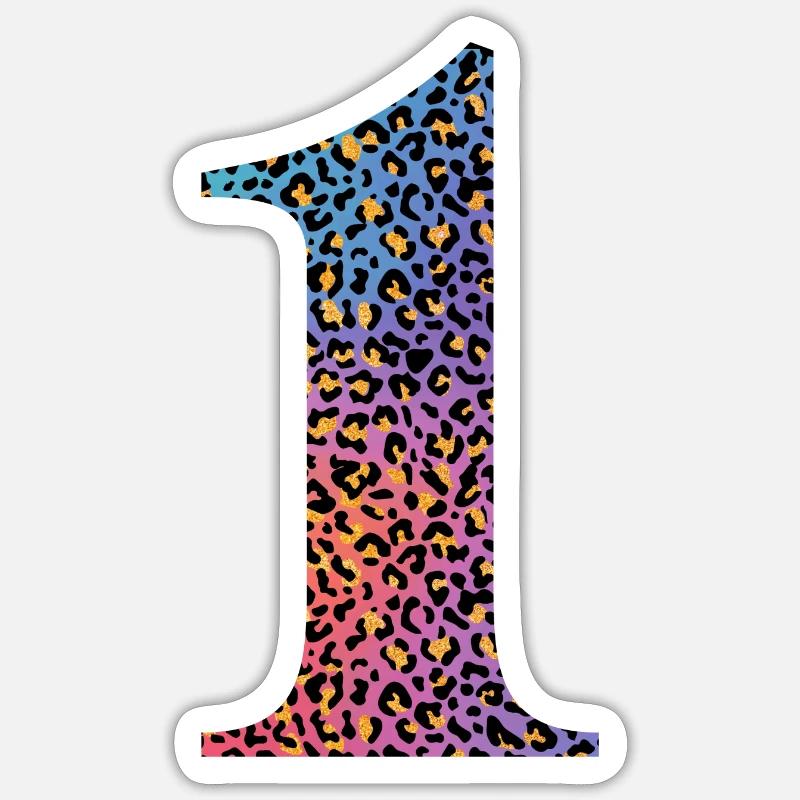 1. Geburtstag Leopard - Sticker Größe S (10 x 10 cm) - Mattweiß