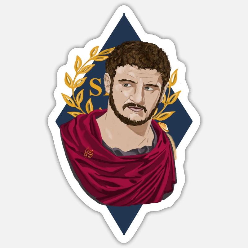 Kaiser Caracalla - Sticker Größe S (10 x 10 cm) - Mattweiß