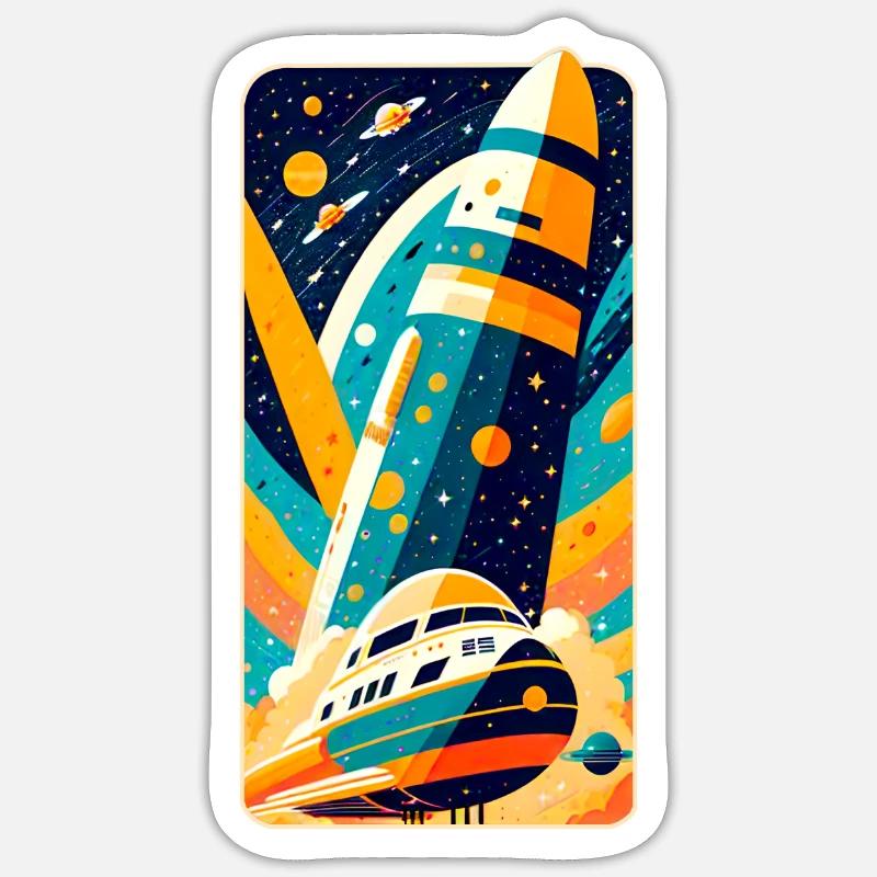 Space Shuttle - Sticker Größe S (10 x 10 cm) - Mattweiß