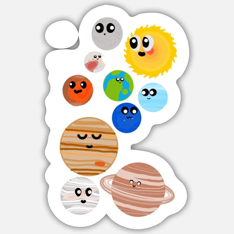 Cute Planets - Sticker size S (10 x 10 cm) - white matte