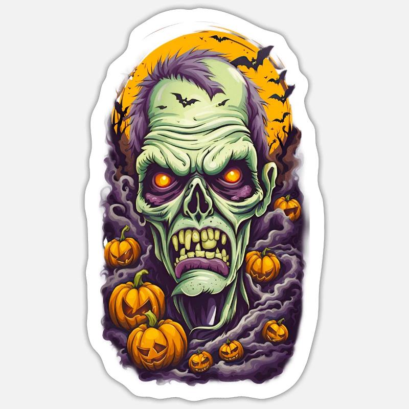 Halloween Zombie Sticker Größe S (10 x 10 cm)