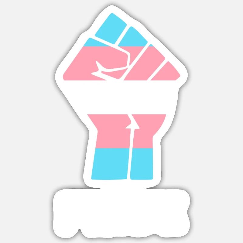Pride Trans Pride Fist Design for Equality - Sticker size S (10 x 10 cm) - white matte