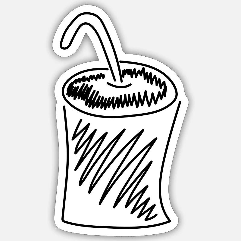 Boisson gazeuse - Sticker taille S (10 x 10 cm) - blanc mat