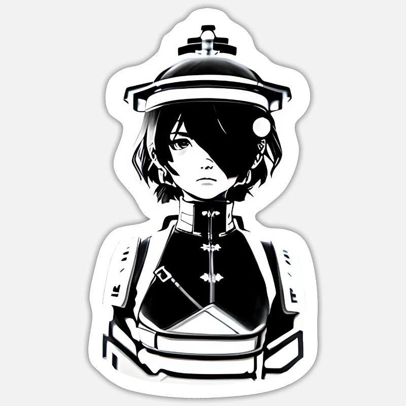 Ninja - Sticker taille S (10 x 10 cm) - blanc mat