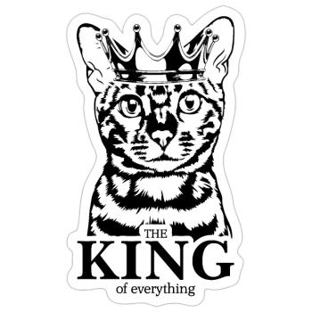 Chat du Bengale Roi de tout Chat Dire Chat - Sticker taille S (10 x 10 cm) - blanc mat - Devant