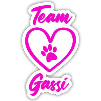 team gassi pfote liebe - Sticker Größe S (10 x 10 cm) - Mattweiß - Vorne