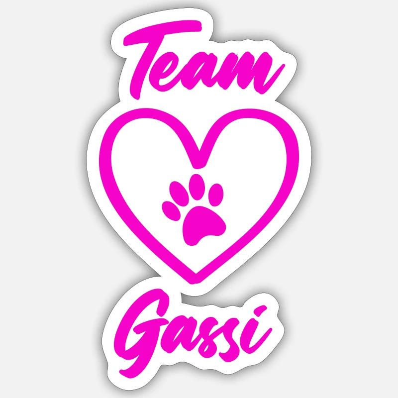 team gassi pfote liebe - Sticker Größe S (10 x 10 cm) - Mattweiß