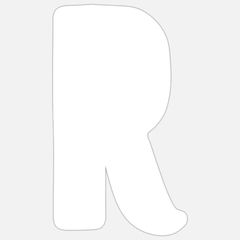 R-Buchstabe - Sticker Größe S (10 x 10 cm) - Mattweiß