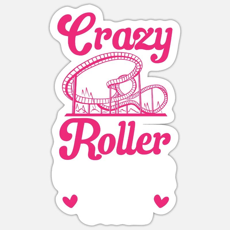Achterbahn Rollercoaster Freizeitpark Sticker Größe S (10 x 10 cm)