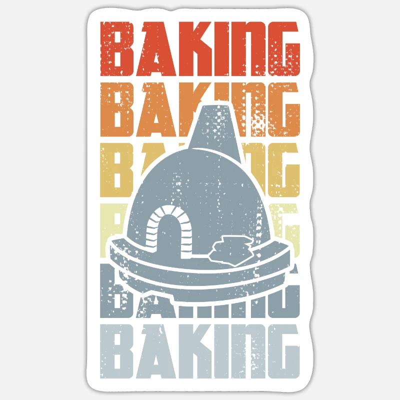 Cuisson rétro Sticker taille S (10 x 10 cm)