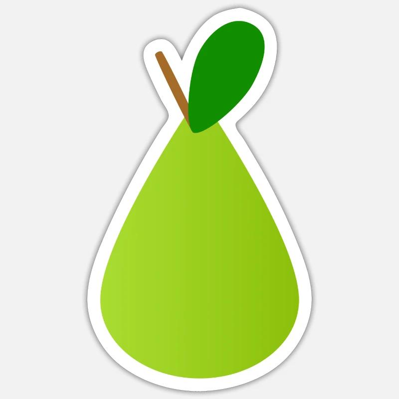 Birne - Sticker Größe S (10 x 10 cm) - Mattweiß