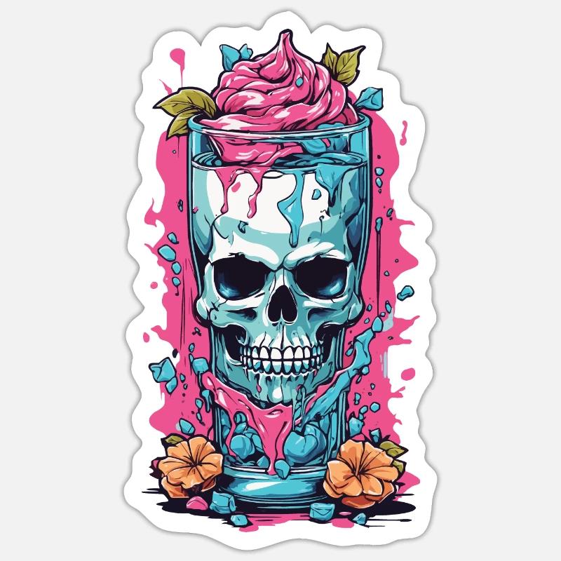 Goth Sundae Skull Weirdcore Pastel Gothic Sticker size S (10 x 10 cm)
