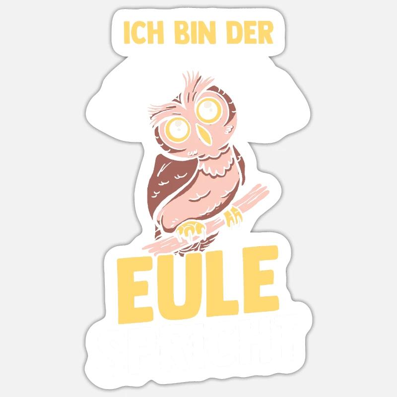 Eulen - Sticker Größe S (10 x 10 cm) - Mattweiß