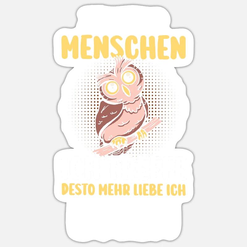 Eulen - Sticker Größe S (10 x 10 cm) - Mattweiß