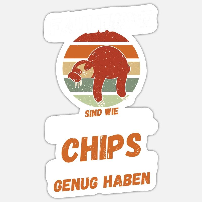 Faultier - Sticker Größe S (10 x 10 cm) - Mattweiß
