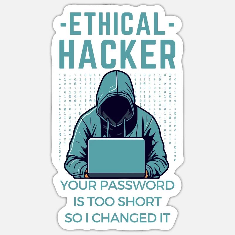 Hacker Cybersecurity IT Cybersicherheit - Sticker Größe S (10 x 10 cm) - Mattweiß