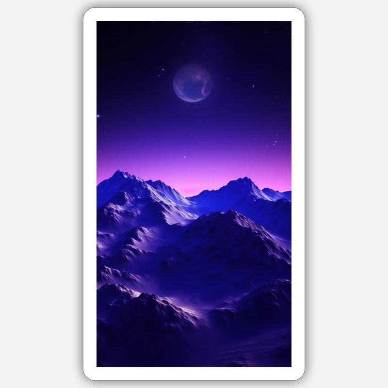 Wunderbare Berglandschaft - Sticker Größe S (10 x 10 cm) - Mattweiß