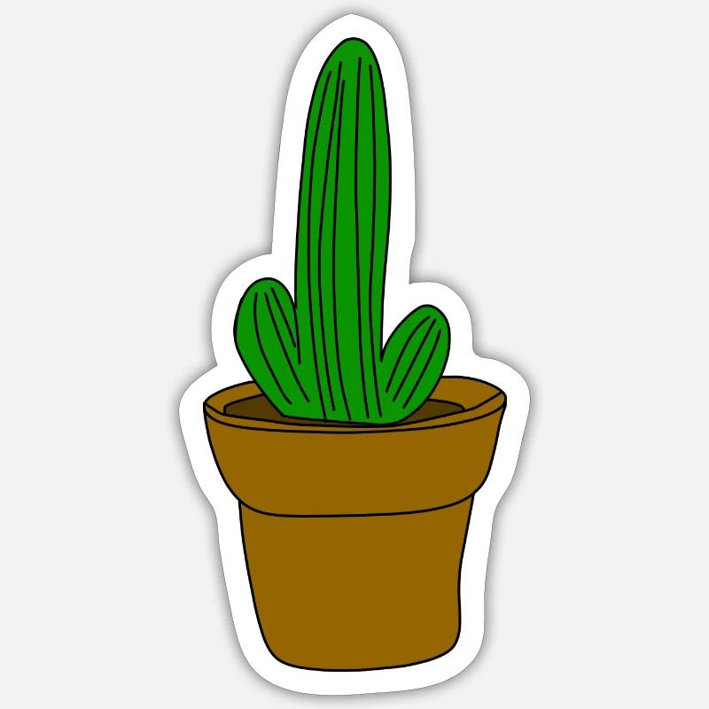 kaktus - Sticker Größe S (10 x 10 cm) - Mattweiß