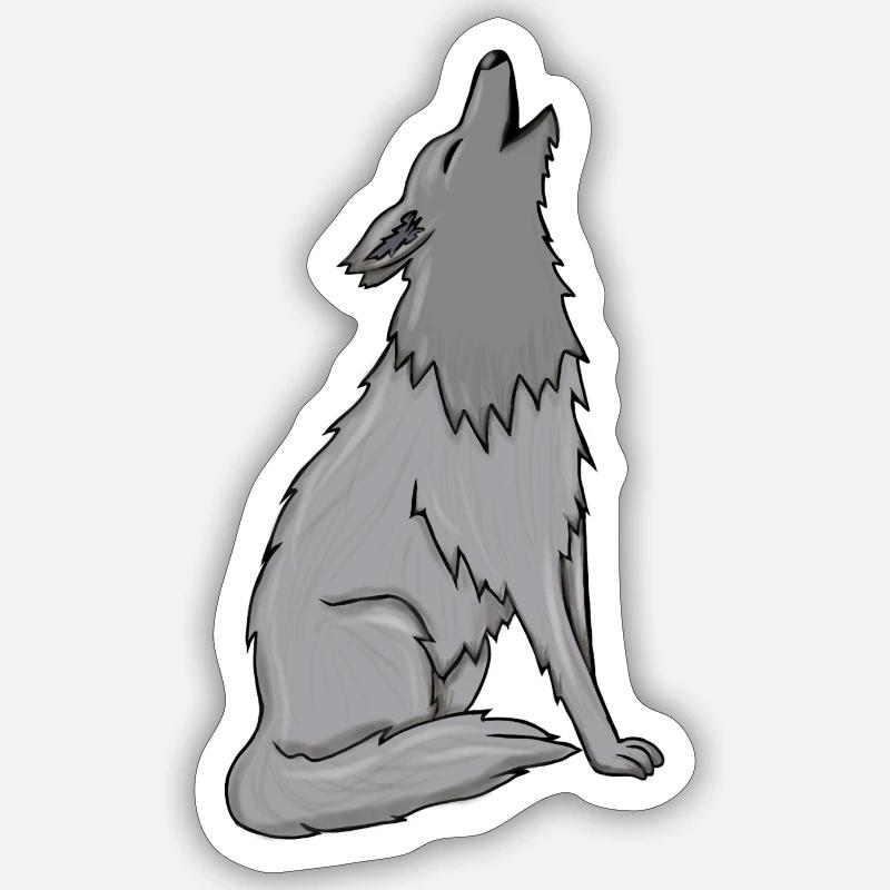Wolf - Sticker size S (10 x 10 cm) - white matte