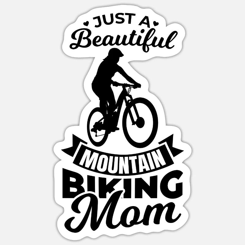 Mountainbiking Mutter Sticker Größe S (10 x 10 cm)