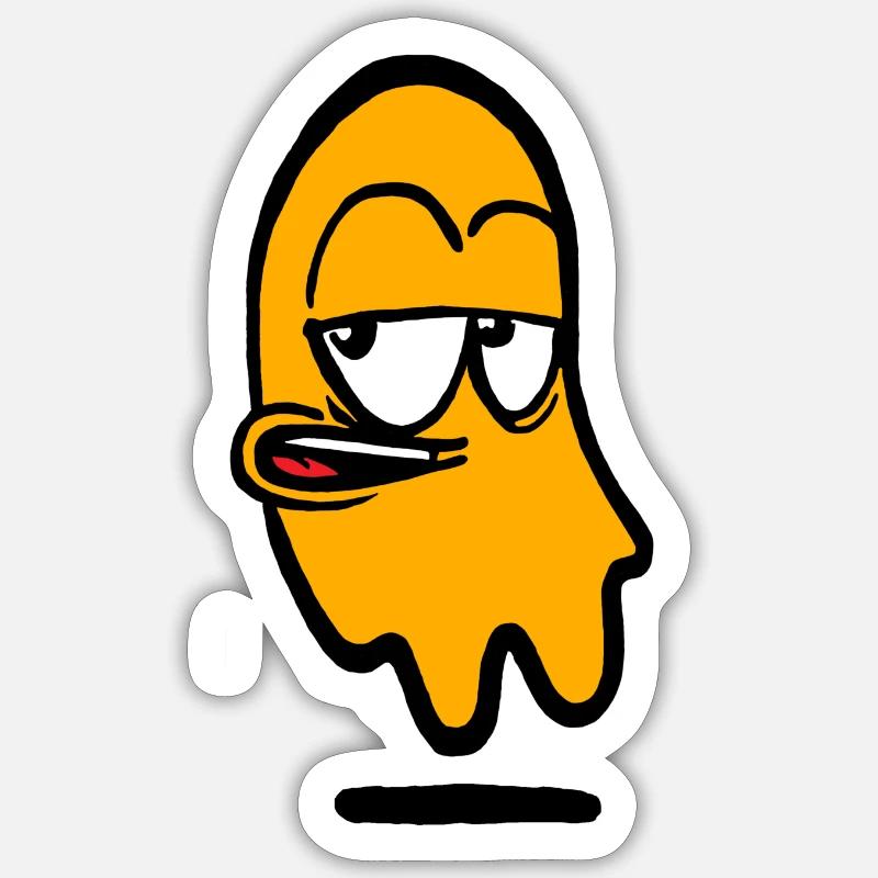 Chekker en orange - Sticker taille S (10 x 10 cm) - blanc mat